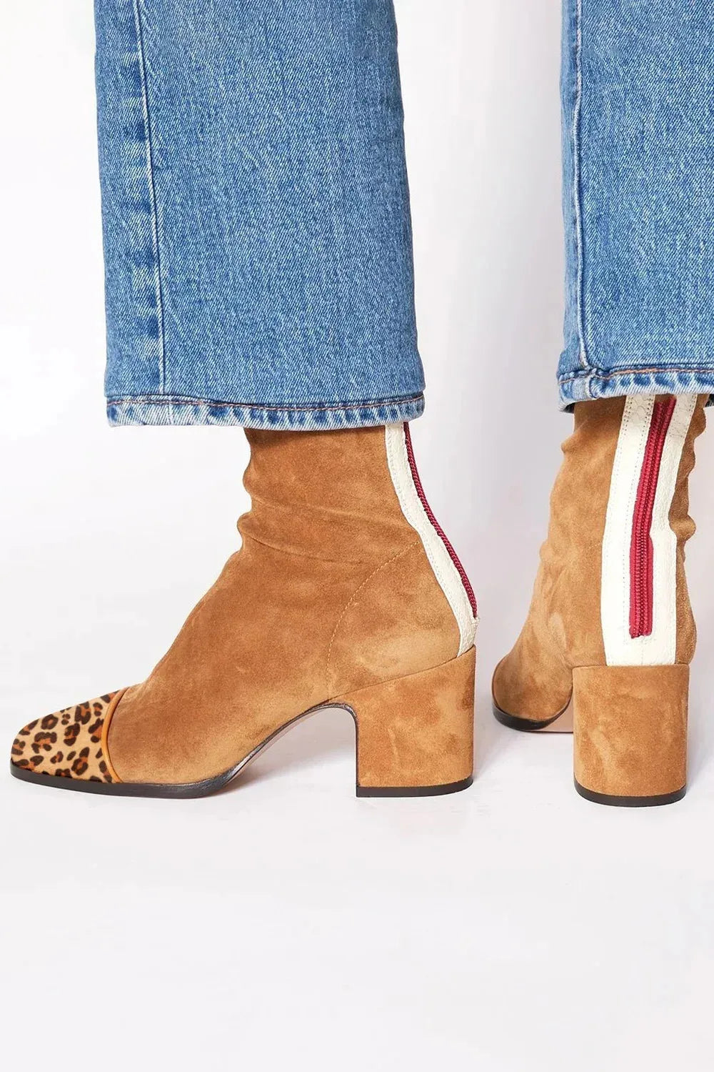 Women's stylish square toe heeled boots, ideal for versatile everyday wear.
