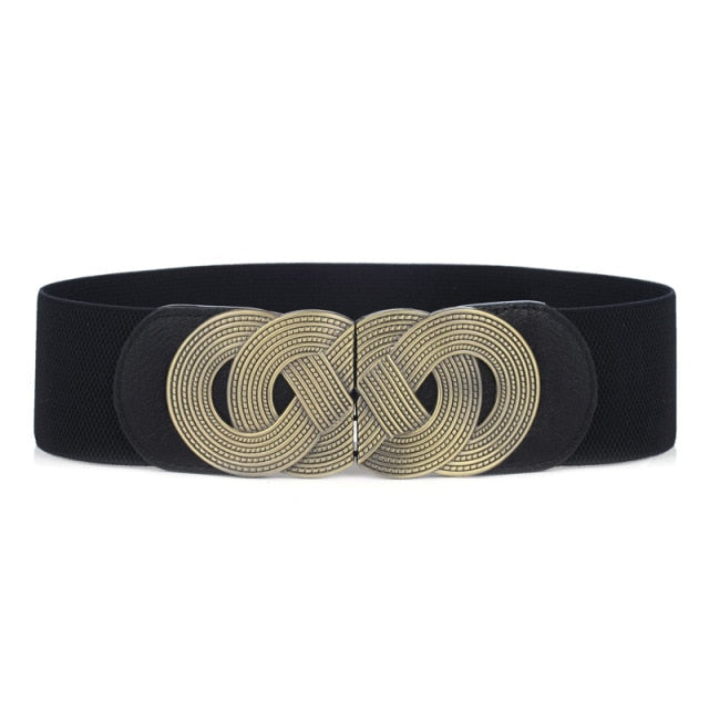 Versatile wide fashion belt for women, enhancing any outfit. Made of quality PU leather.