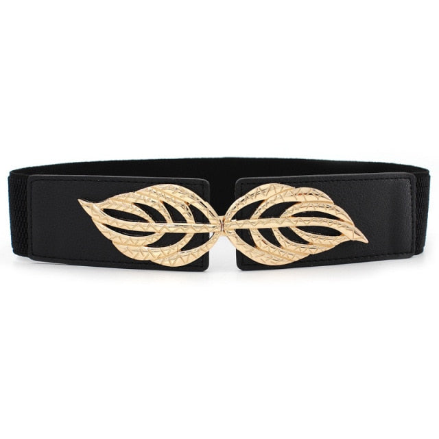 Chic wide waist belt for women, perfect with dresses or tunics. Premium PU leather fashion.