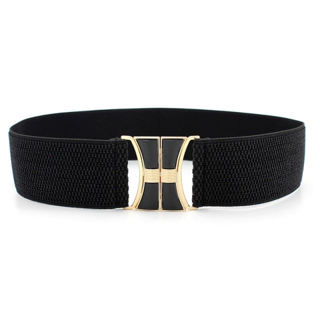Stylish women's wide dress belt, a versatile PU leather fashion accessory for modern outfits.