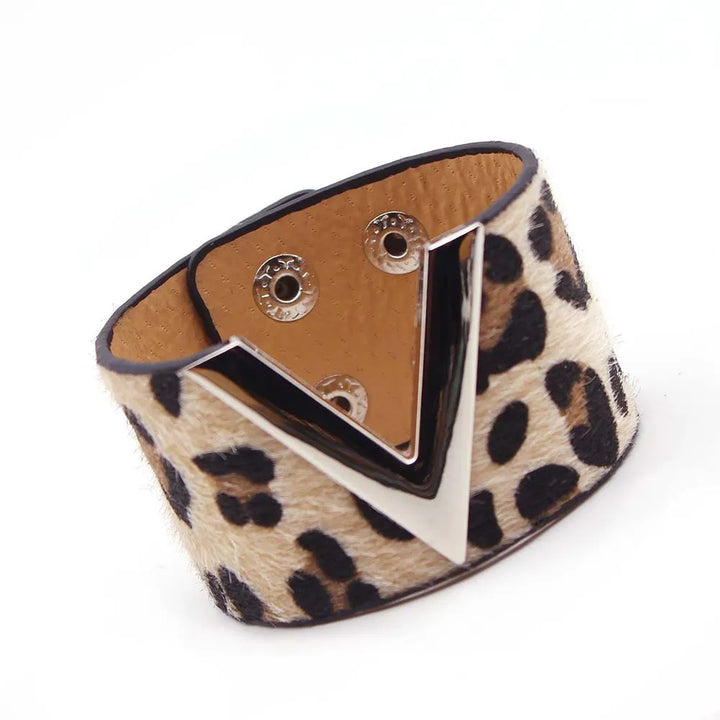 Women's chic wild leopard print wrap bracelet, a stylish fashion accessory for her.