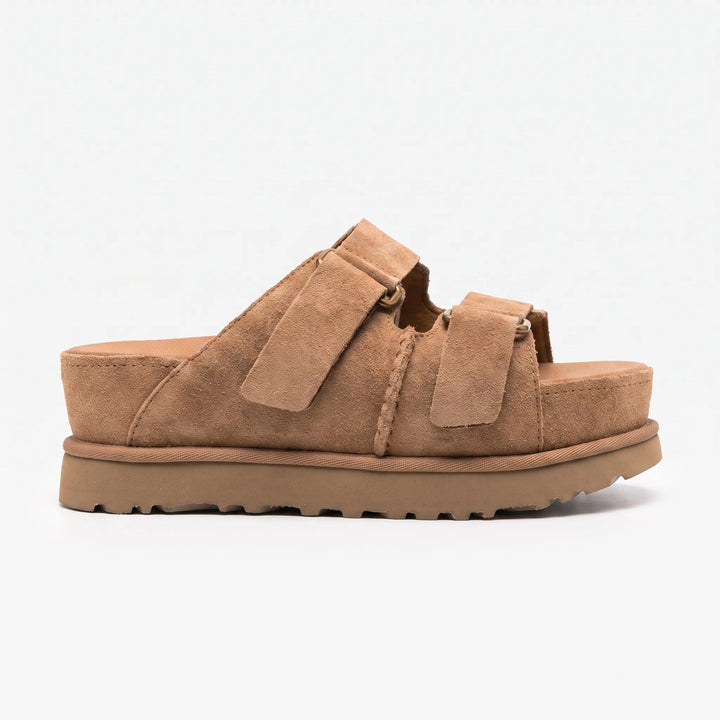 Stylish women's open-toe chunky platform sandals, perfect for warm weather, beach, or casual summer fashion.
