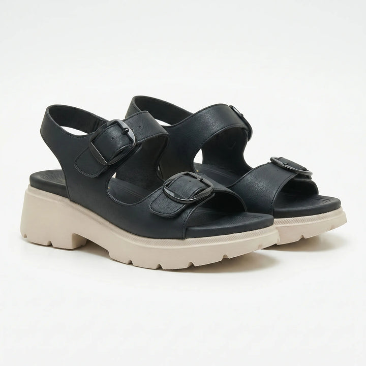 Fashion women's wedge platform sandals with adjustable straps. Perfect chunky, open-toe footwear for summer style.