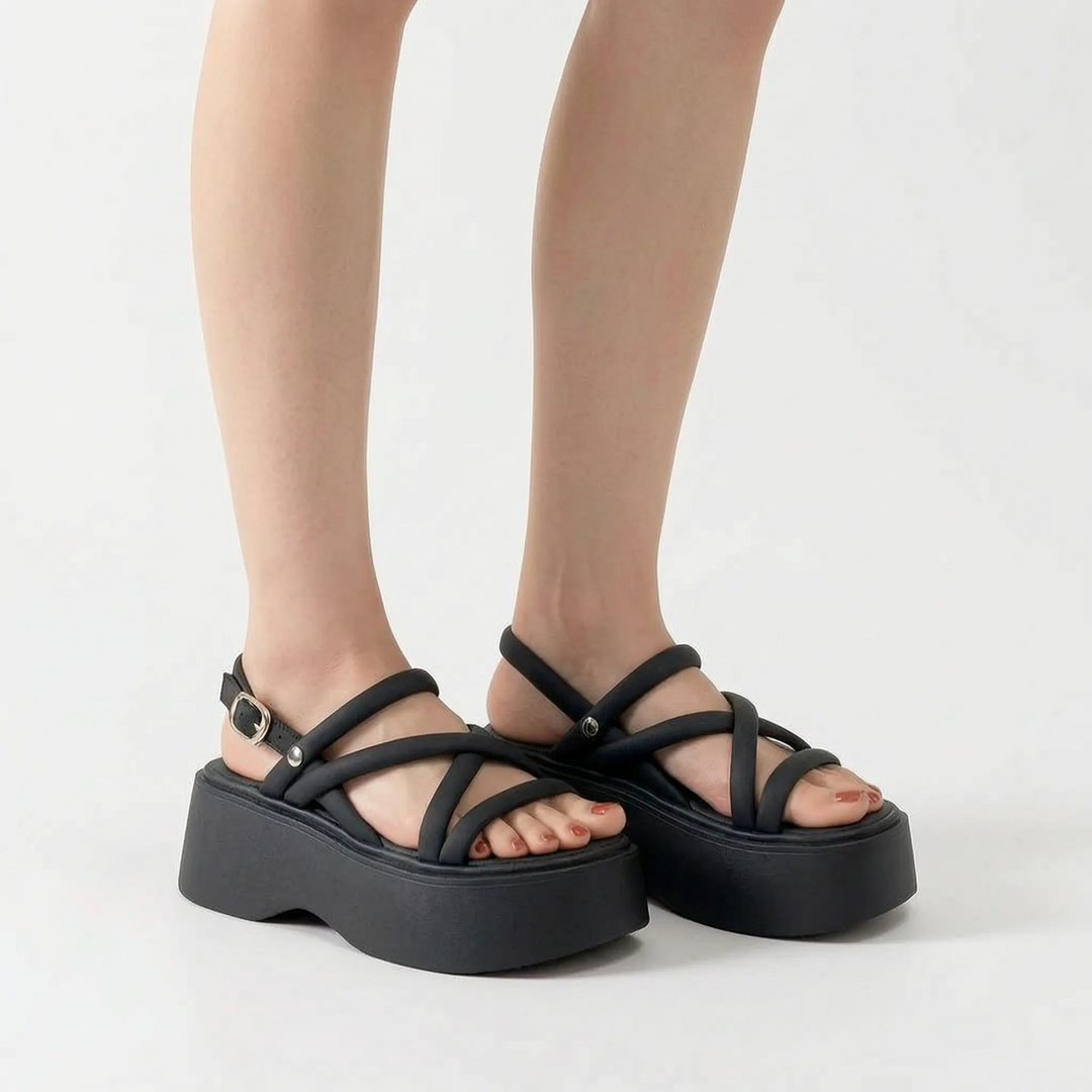 Elevated women's chunky wedge sandals, combining fashion-forward platform heels with summer comfort.