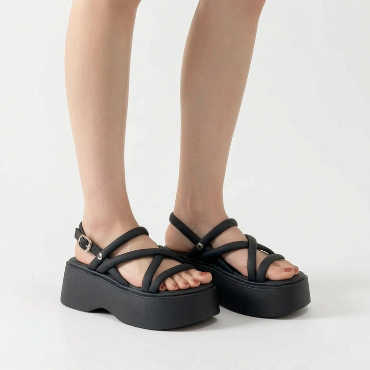 Elevated women's chunky wedge sandals, combining fashion-forward platform heels with summer comfort.