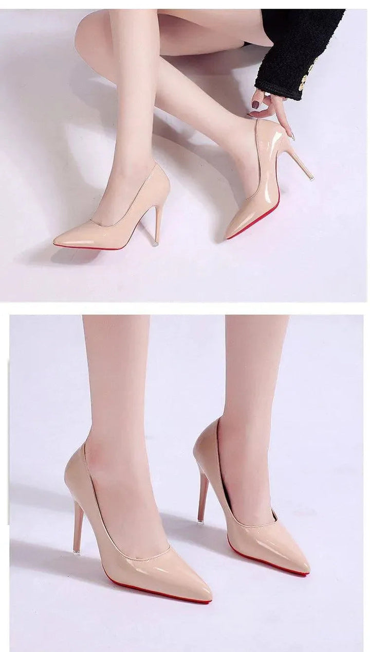 Glamorous black stiletto pumps, women's fashion heels, pointed toe for any special occasion.