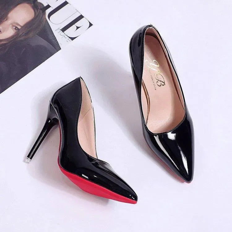 Timeless black stiletto high heels, classic women's pumps for any elegant occasion.