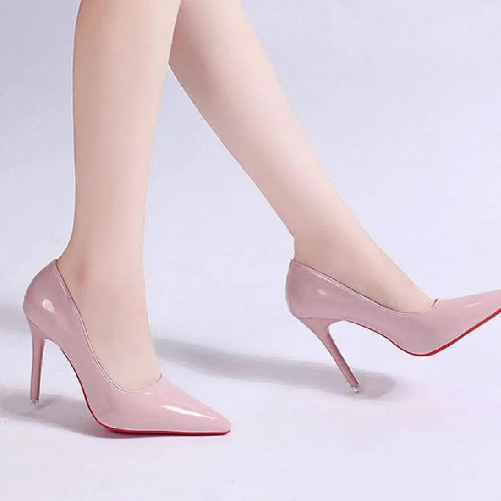 High-fashion black stiletto pumps, women's elegant footwear for formal and party events.