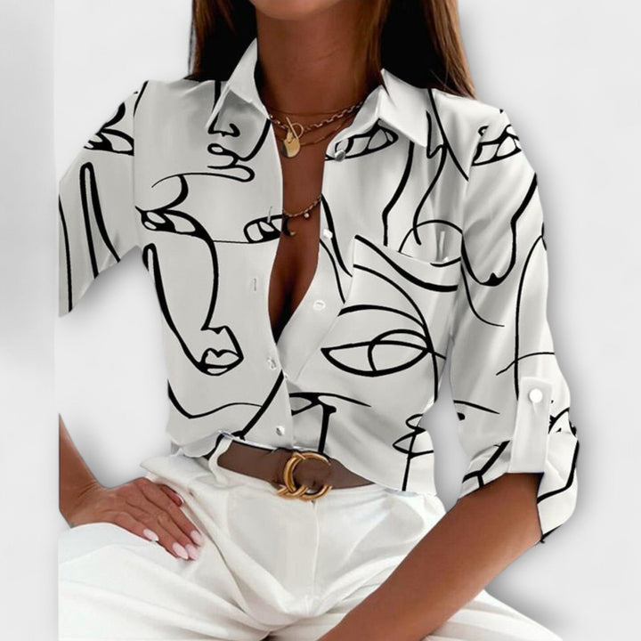 Timeless fashion: women's classic collar blouse. A sophisticated long sleeve top for versatile and elegant outfits.