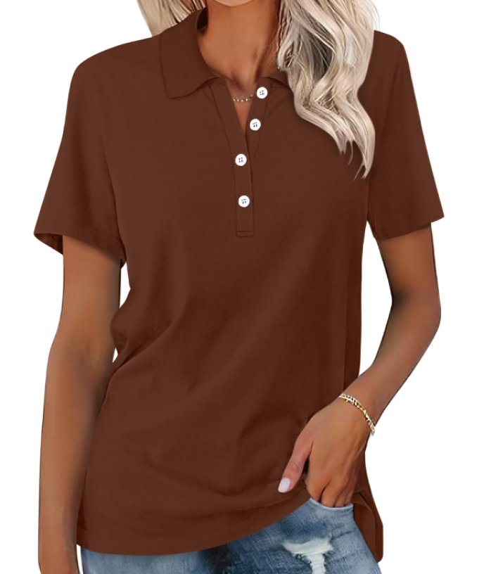 Stylish ladies' classic fit short sleeve polo shirt, perfect for versatile wear & an everyday wardrobe staple.