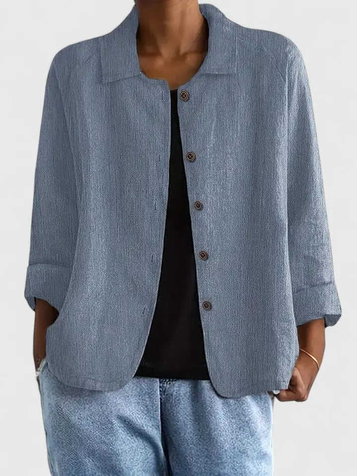 Women's classic light blouse, a simple & soft essential shirt for everyday versatility.