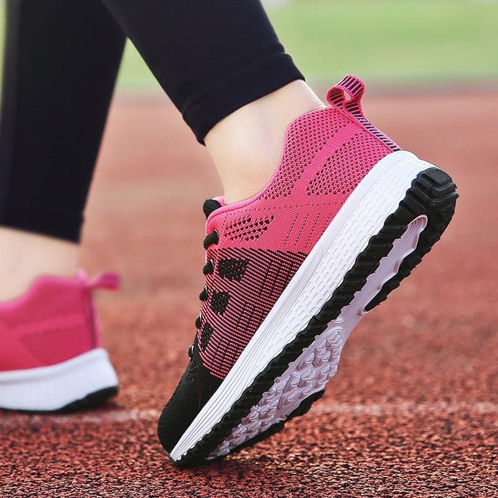 Non-slip women's walking shoes, lace-up, providing all-day comfort and essential foot support.