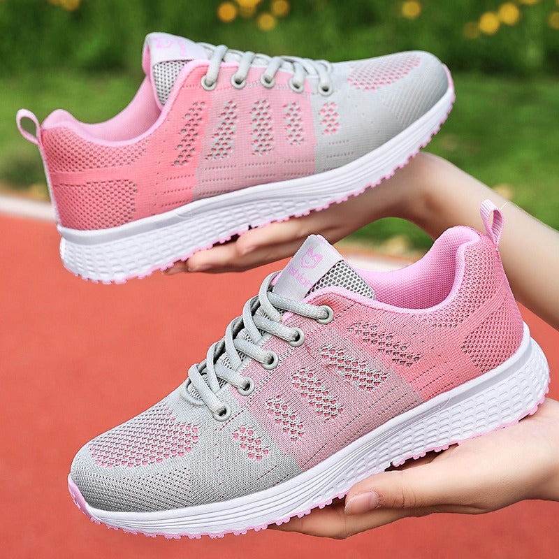 Women's lace-up walking shoes, orthopedic design for foot support and everyday comfort.