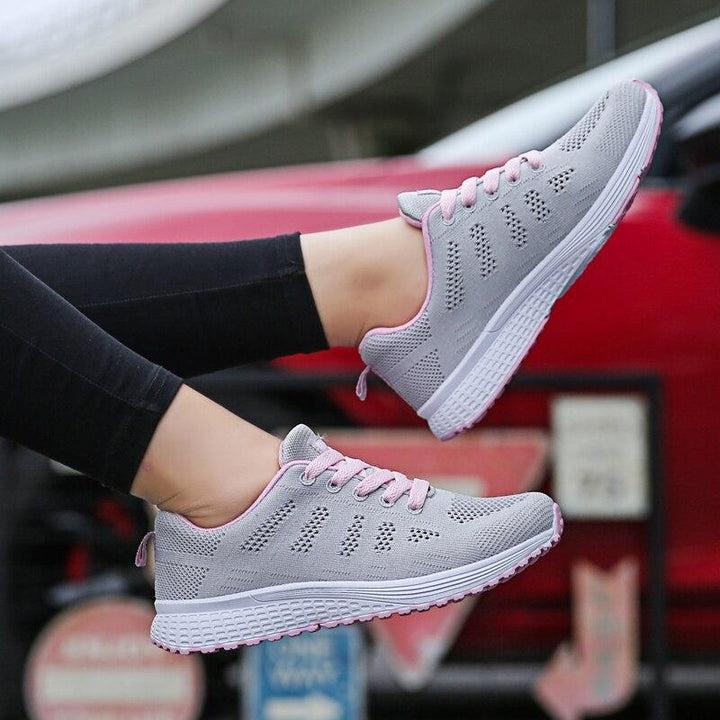 Classic women's orthopedic walking shoes, lace-up style, ensuring non-slip stability & comfort.