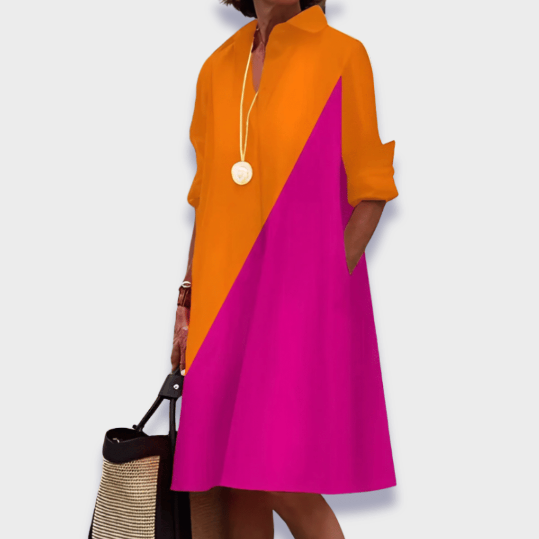 Orange women's classic midi polo dress for effortless style & comfort, ideal for versatile casual summer wear.