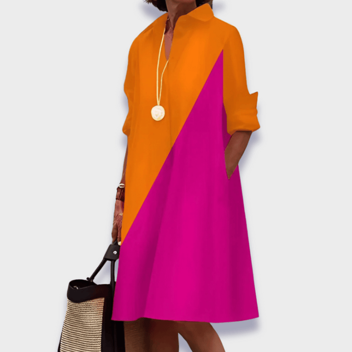 Orange women's classic midi polo dress for effortless style & comfort, ideal for versatile casual summer wear.