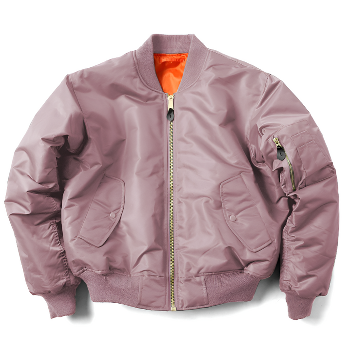 Classic rib-knit bomber jacket for women, essential casual outerwear for daily fashion.