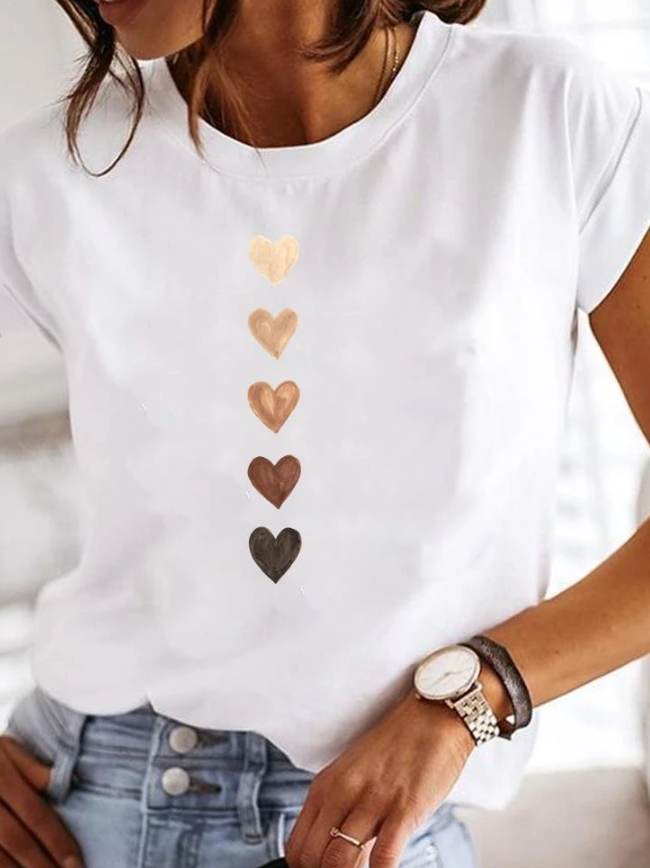 Women's classic short sleeve t-shirt, perfect for casual summer wear. Comfortable, relaxed fit everyday top.