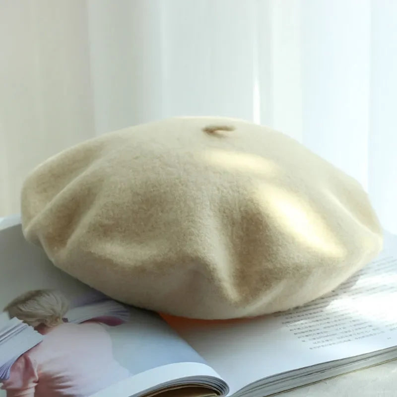 Women's classic soft winter beret hat, a stylish accessory for warmth and timeless chic fashion.