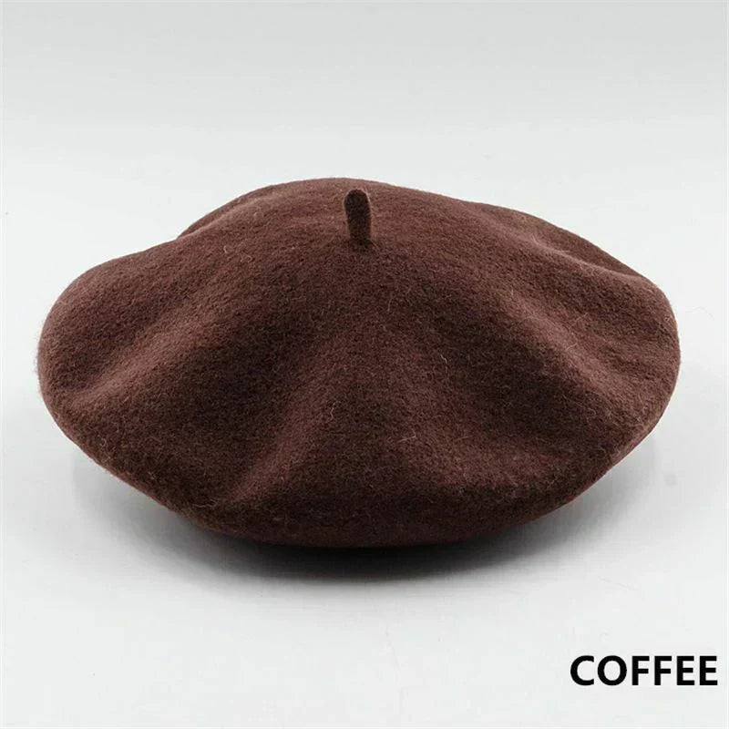 Versatile women's soft beret hat, perfect for winter fashion, casual or dressy styles.