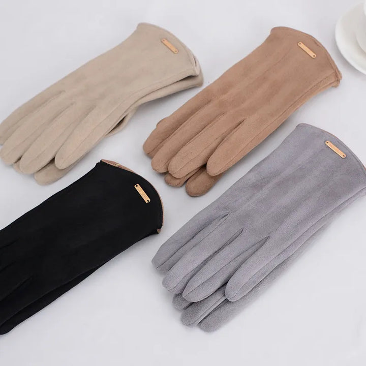 Elegant women's touchscreen gloves, offering warmth & functionality for winter fashion.