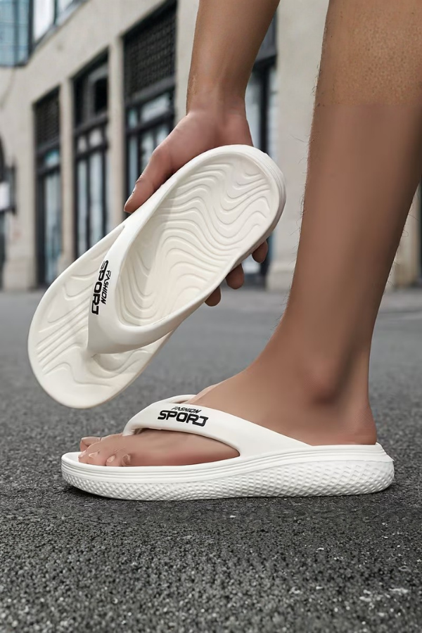 Comfortable women's slip-on flip flops. Lightweight and wide-fit summer sandals, perfect for beach and casual wear.