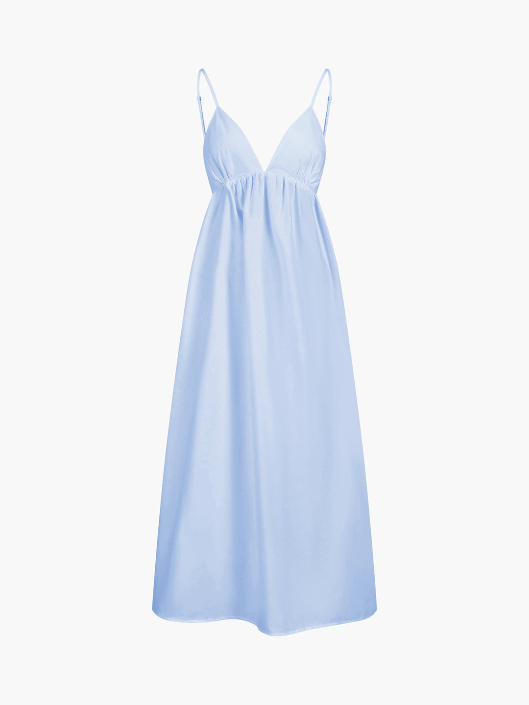 Women's sleeveless V-neck Coastal Cowgirl flowy maxi dress with open back. Ideal for summer casual beachwear.