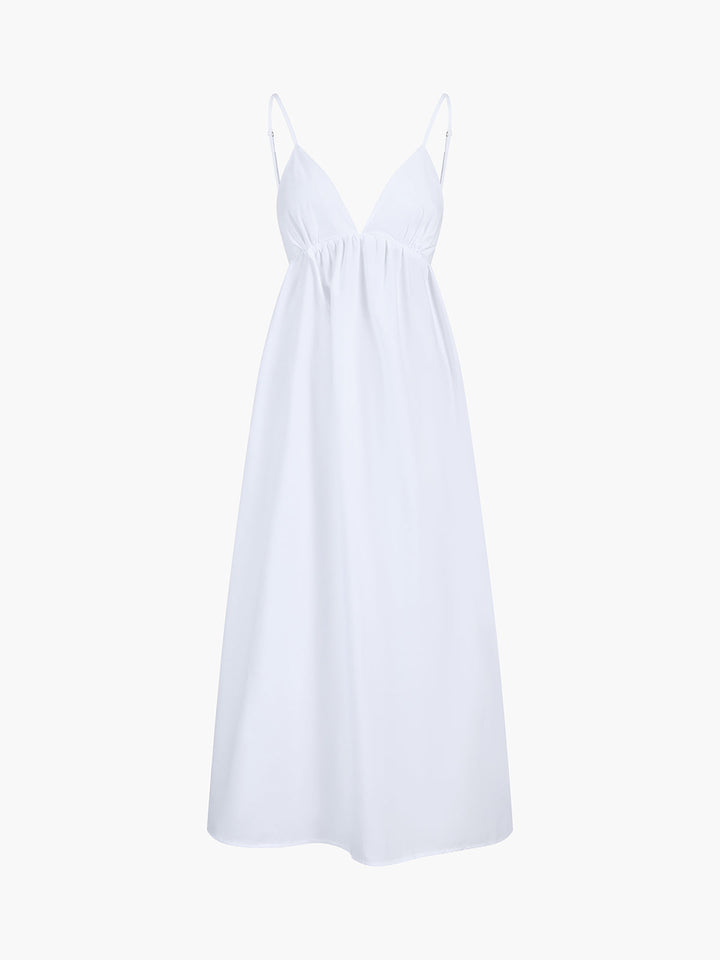 Pink women's Coastal Cowgirl open back flowy maxi dress. V-neck, sleeveless, ideal for summer casual style.