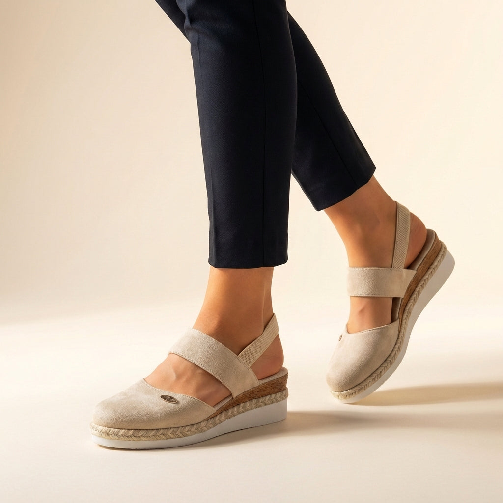 Women's comfort platform espadrille sandals, perfect for summer casual chic style & all-day wear.
