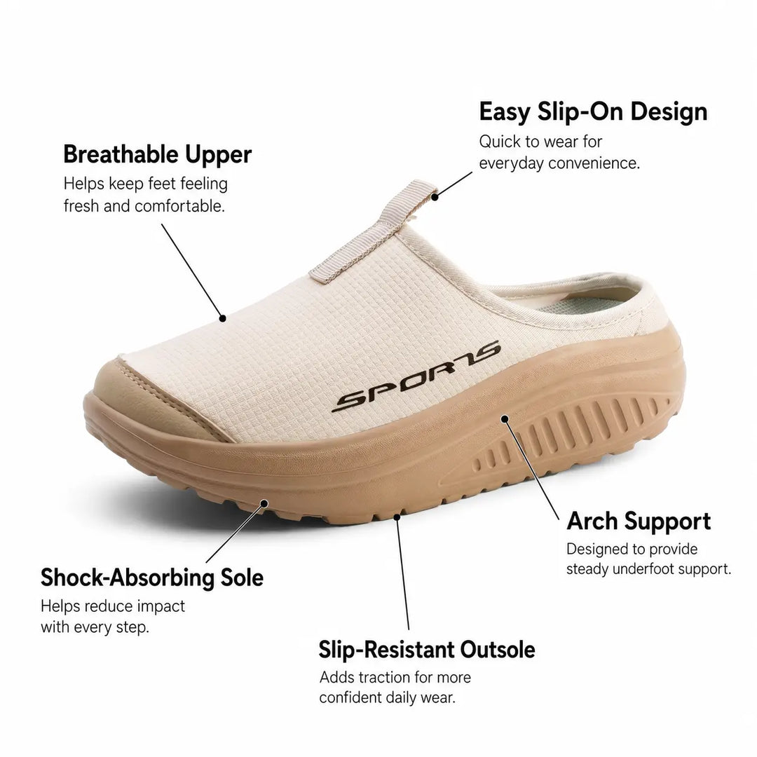 Supportive women's slip-on orthopedic slippers with a closed toe for ultimate comfort at home.
