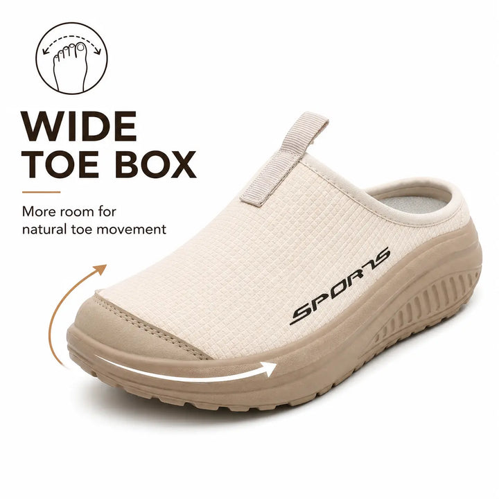Supportive slip-on closed-toe women's slippers, designed for orthopedic comfort & indoor wear.