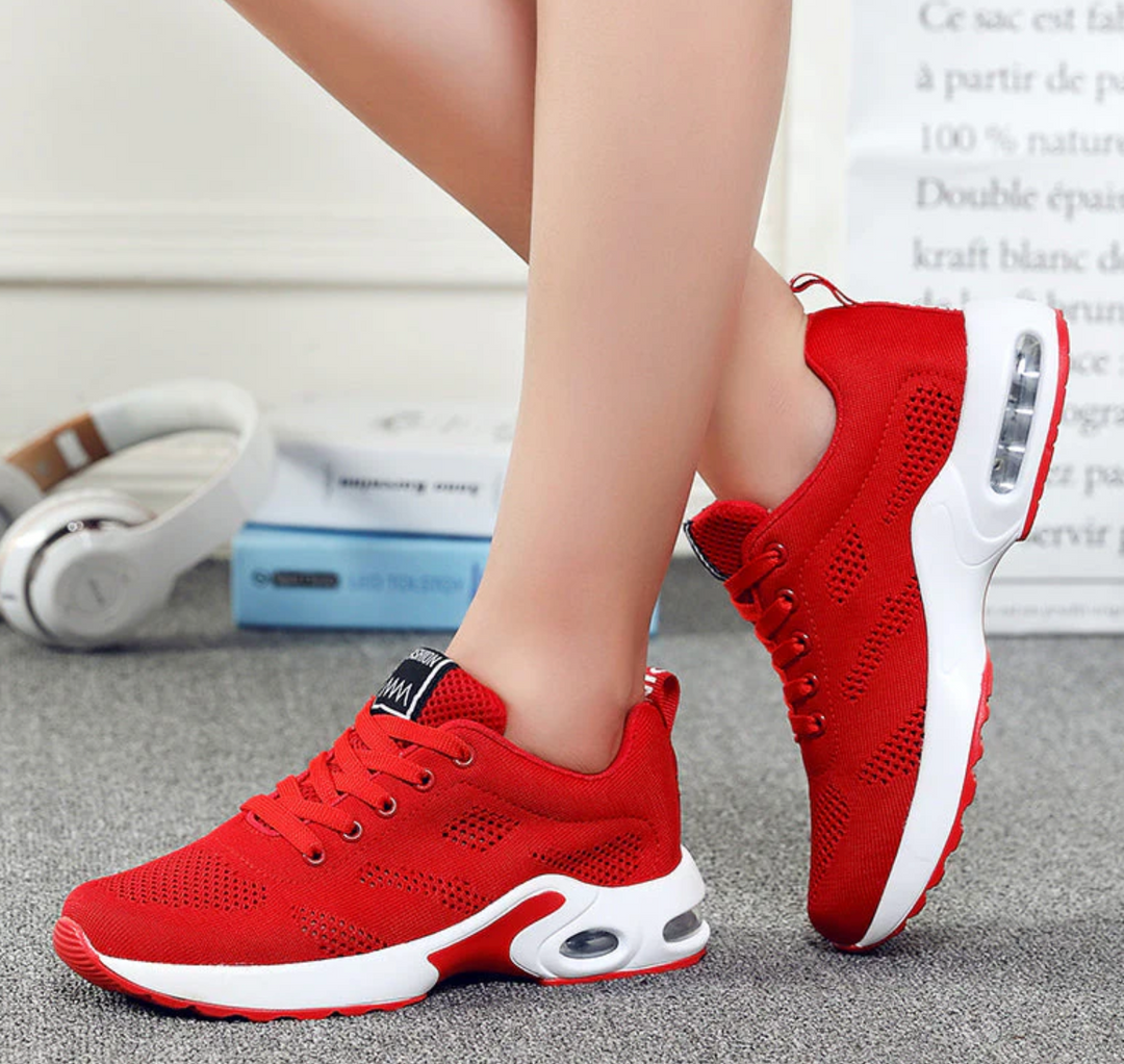 Versatile women's air-cushioned sneakers for running, walking & casual wear. Sporty, breathable, and comfortable.