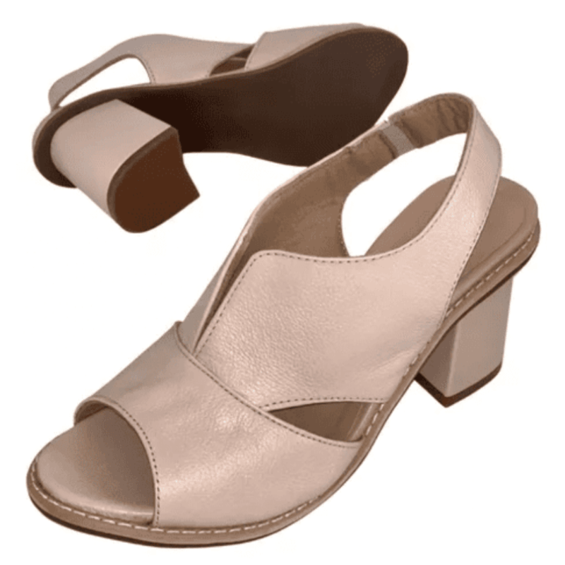 Comfortable block heel sandals for women, featuring a secure ankle strap for versatile styling.