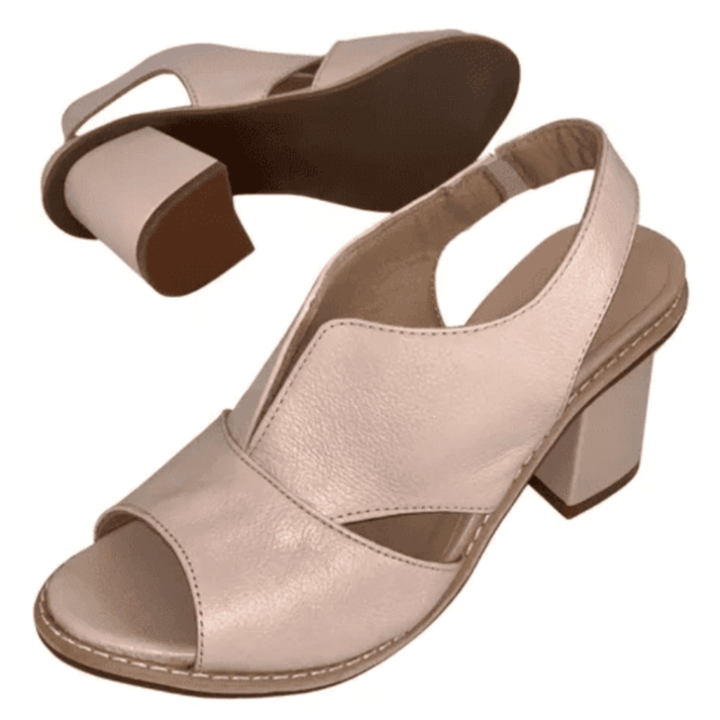 Comfortable block heel sandals for women, featuring a secure ankle strap for versatile styling.