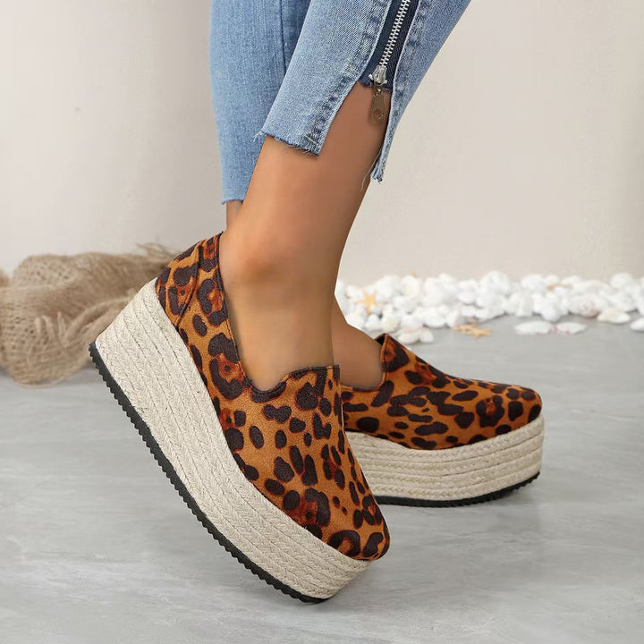 Modern women's platform slip-on shoes, a comfortable and fashionable choice for daily wear.