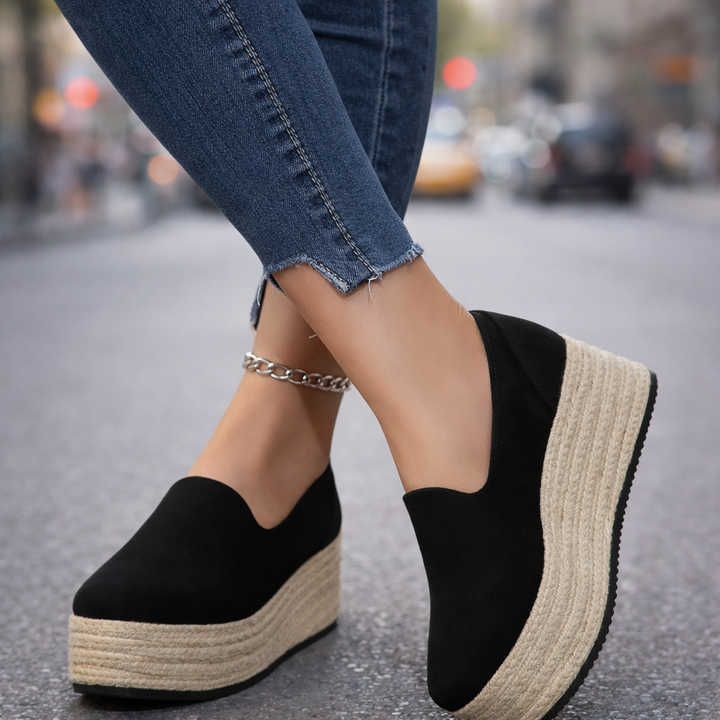 Stylish women's slip-on platform shoes, perfect for all-day comfort & casual wear.