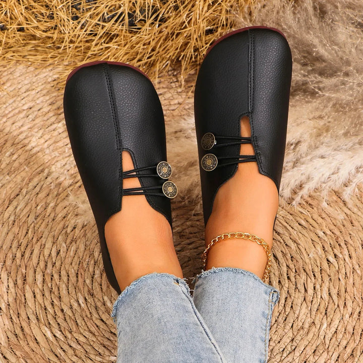 Round toe women's casual loafers, ideal comfort shoes for everyday slip-on wear & spring/summer walking.