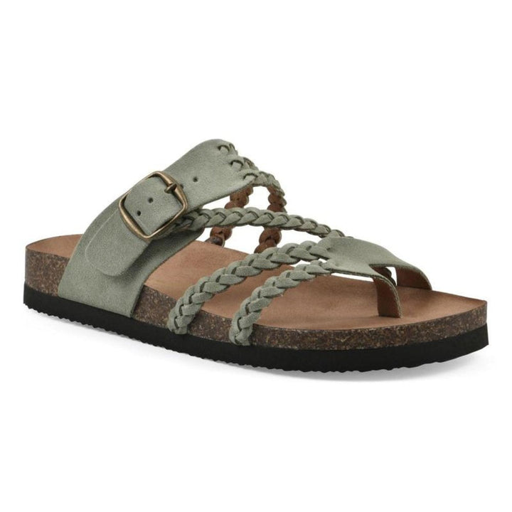 Women's comfortable flat sandals with chic braided straps, perfect for summer casual wear.