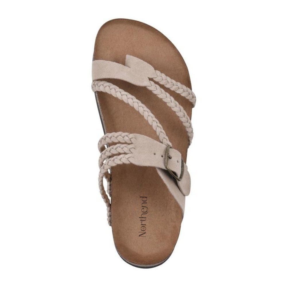 Chic women's braided strap flat sandals for everyday comfort, ideal summer vacation footwear.