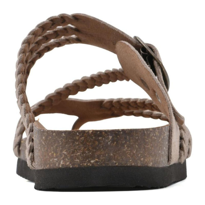 Stylish women's comfortable braided strap flat sandals, perfect for casual summer outings and daily use.