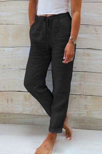 Lightweight women's wide leg pants with a comfortable, flowy design for casual and lounge wear.