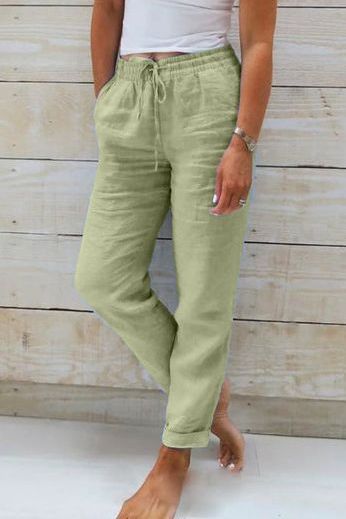 Versatile women's comfortable wide leg pants, perfect for relaxed casual style or travel attire.