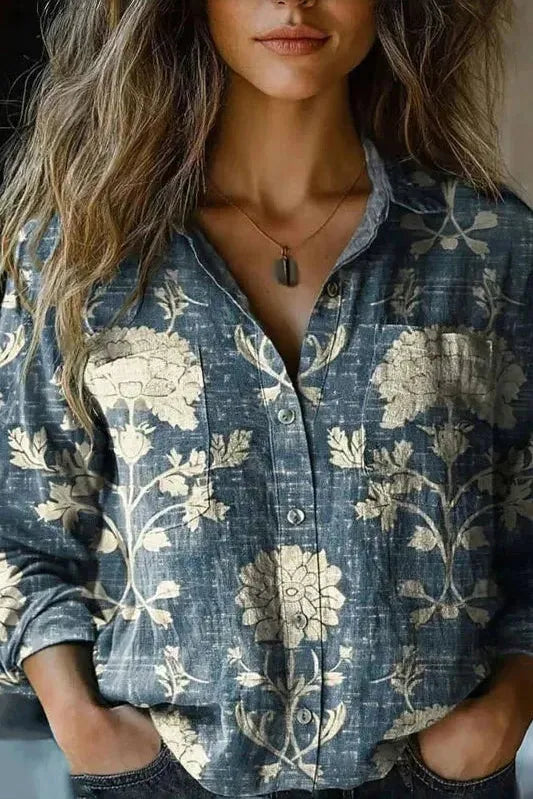 Elegant women's long sleeve blouse, a versatile top for work wear & effortless chic.