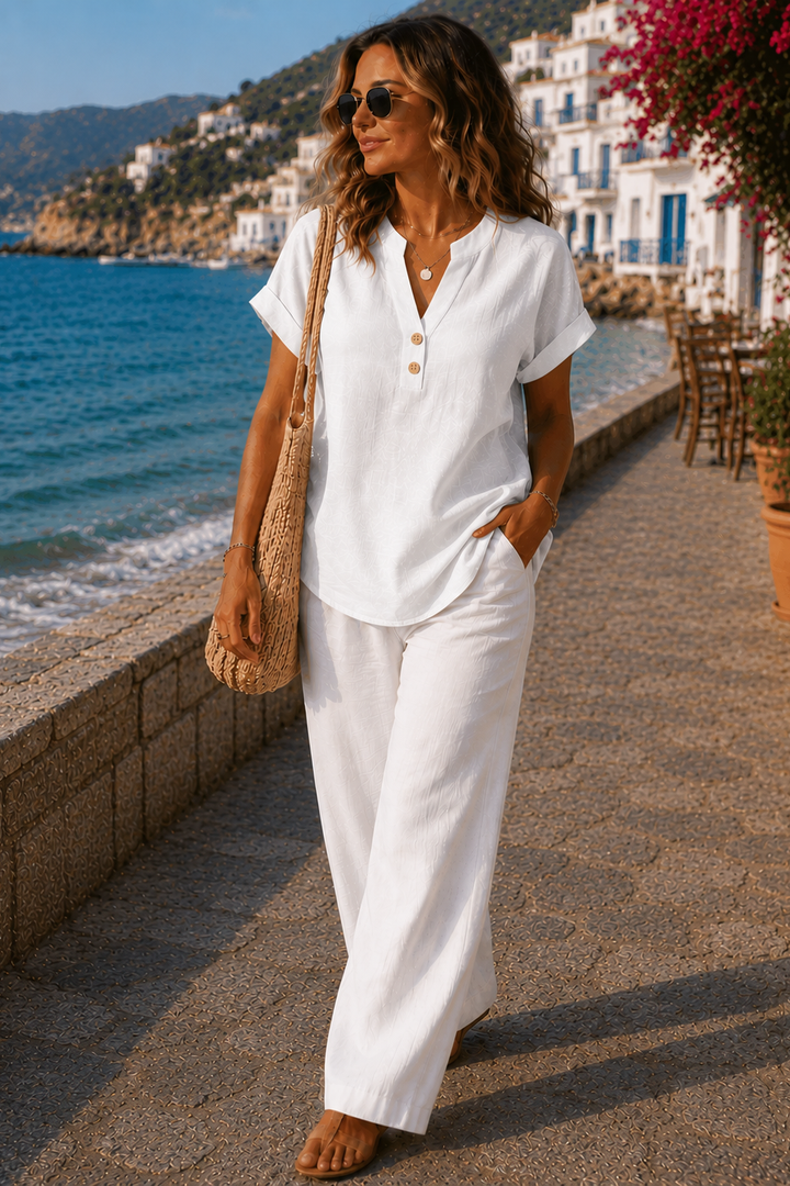 Chic women's button-front shirt. A versatile long sleeve top for comfortable everyday fashion and office.