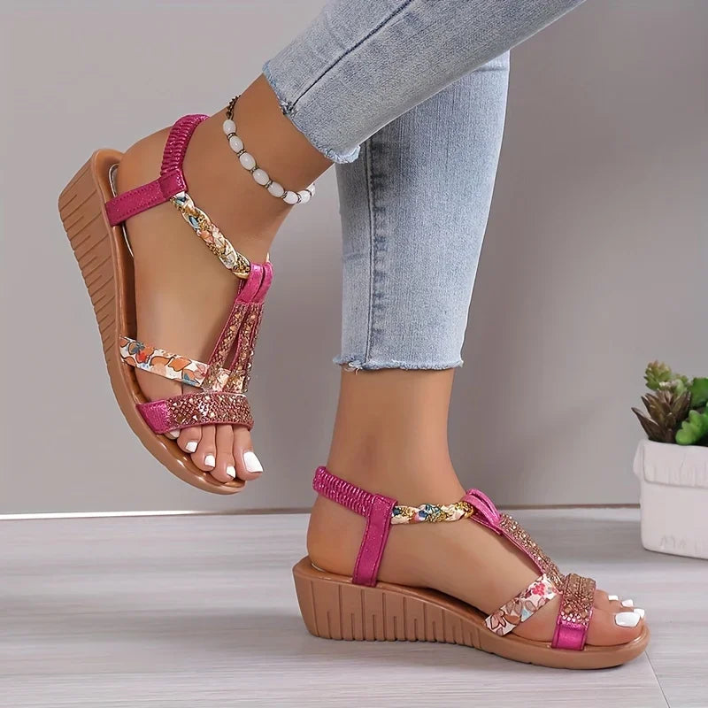 Women's comfortable orthopaedic wedge sandals, ideal for all-day support & summer wear.