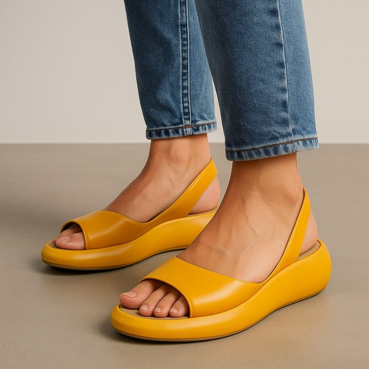 Supportive women's platform sandals with a stable base & comfortable open-toe design for daily wear.