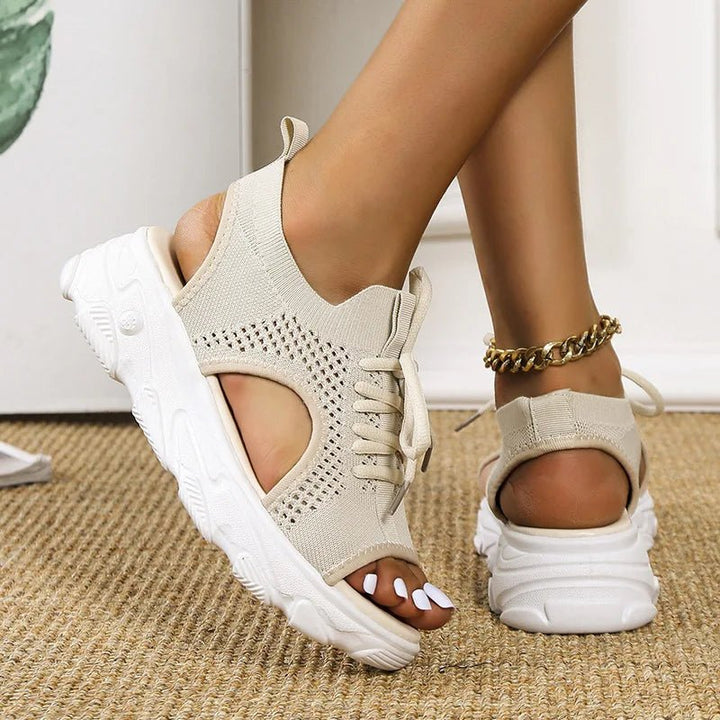 Comfortable women's summer platform sandals with orthopedic support, cushioned sole, and open toe style.