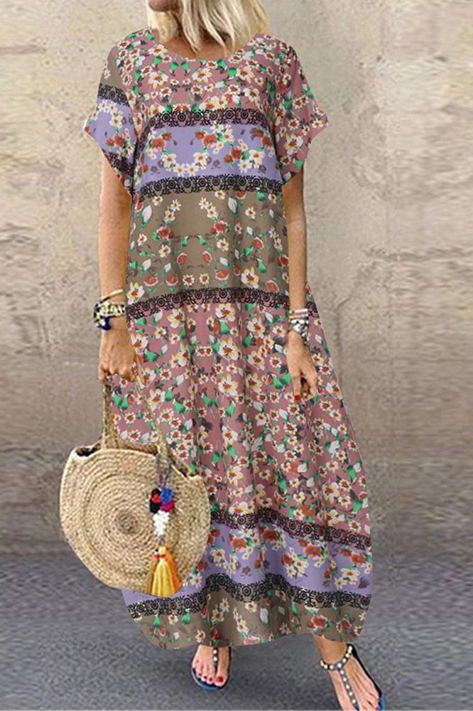 Women's comfortable relaxed maxi dress, perfect for casual elegant summer and spring fashion.