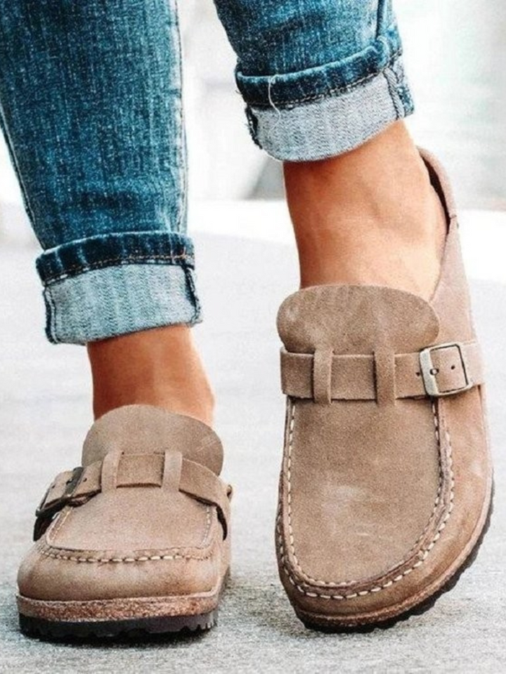 Terracotta comfort clogs for women, offering excellent foot support and easy slip-on style.