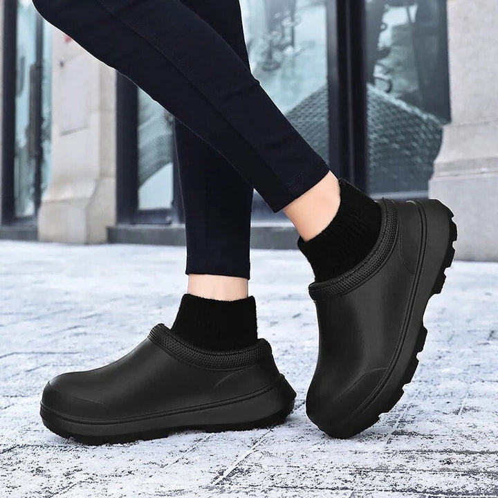 Soft knit cuff women's clogs, Madeline slip-on style. Comfortable & casual waterproof footwear.